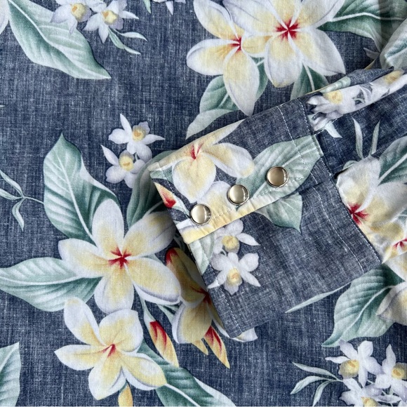 Rare Cowboy Western Men's Aloha Hawaiian Shirt Long sleeve snap button Large - Picture 2 of 5